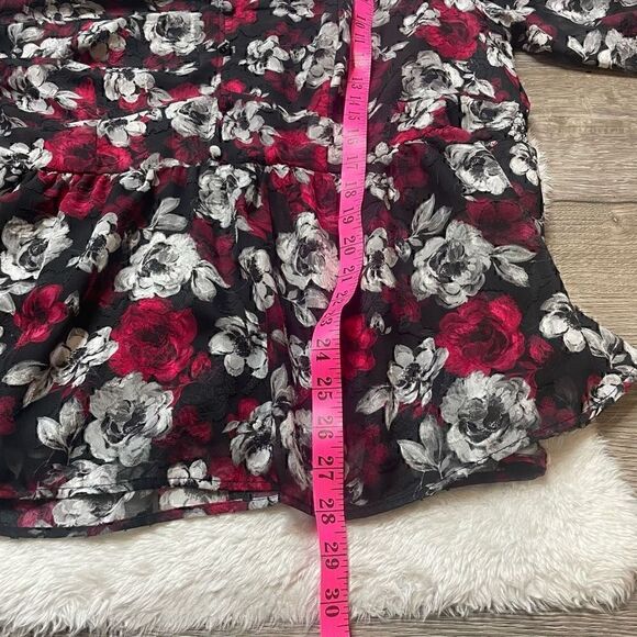 Torrid Floral Tunic Blouse Peplum Chiffon Camisole Sz 2 XXL Plus Size Top - Picture 13 of 14